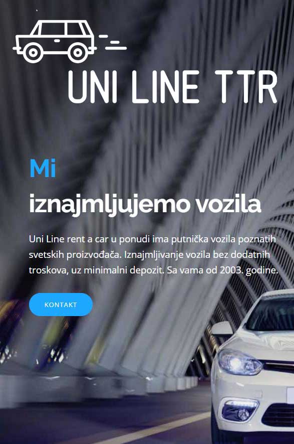Rent a Car Novi Sad Uni Line TTR Rent a car Novi Sad